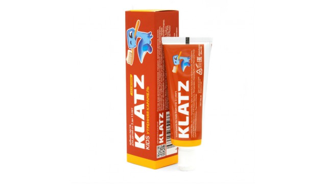 Klatz Kids Зубная паста для детей Утренняя карамель без фтора, 40 мл