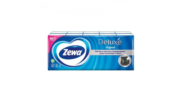 Носовые платки бумажные Zewa deluxe, (10*10 шт.) 1 упаковка