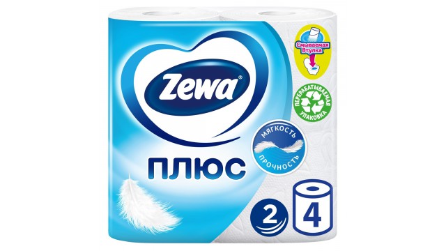 Туалетная бумага Zewa plus 2-х сл. (4 рул.)
