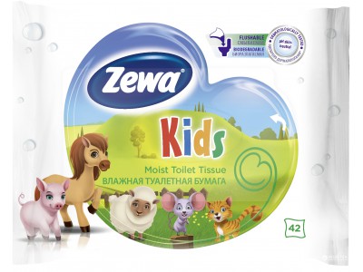 Влажная туалетная бумага Zewa kids (42 шт.)