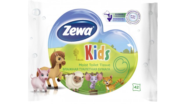 Влажная туалетная бумага Zewa kids (42 шт.)