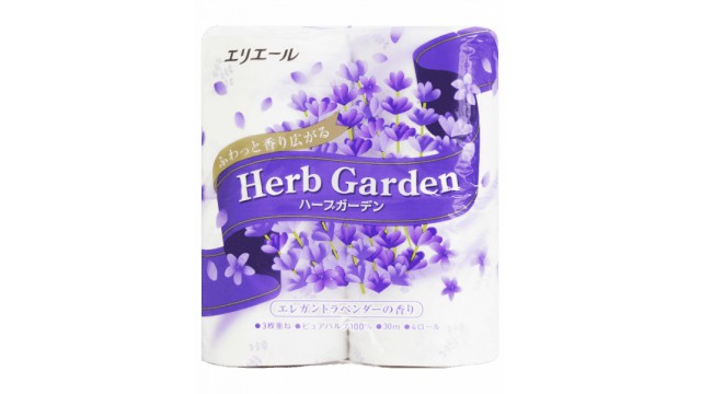 Туалетная бумага "Elleair" Herb Garden трехслойная, аромат лаванда, 4*30м