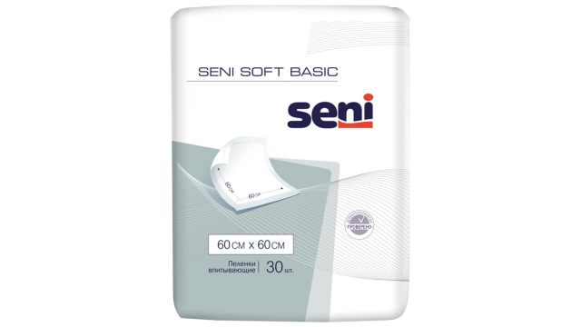 Пеленки впитывающие Seni Soft Basic, 60х60 см, (30 шт.)