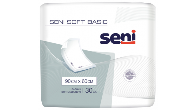Пеленки Seni Soft Basic, 60х90 см, (30 шт.)