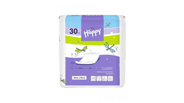 Пеленки для детей bella baby Happy classic, 60x60 см, (30 шт.)