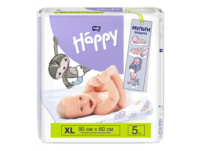 Пеленки для детей bella baby Happy, 90x60 см, (5 шт.)