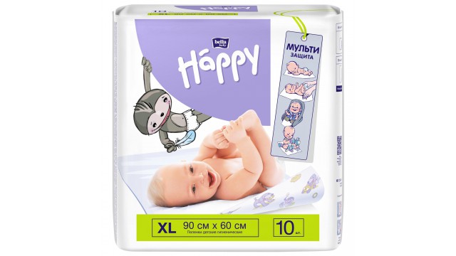 Пеленки для детей bella baby Happy, 90x60 см, (10 шт.)