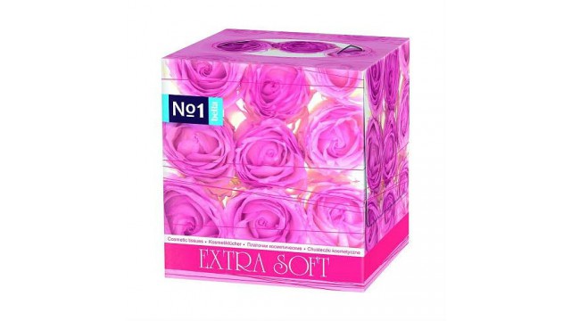 Платочки Bella № 1 косметические Розовые Розы Extra Soft двухслойные, (80 шт.)