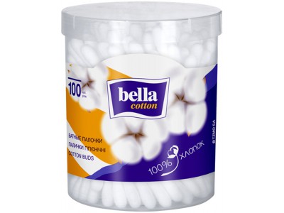 Ватные палочки Bella Cotton, круглая упаковка, (100 шт.)