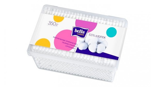 Ватные палочки Bella Cotton, квадратная упаковка, (350 шт.)