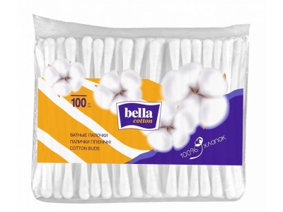Ватные палочки Bella Cotton, п/э упаковке, (100 шт.)