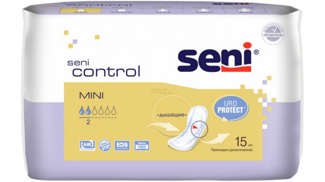 Прокладки урологические Seni Control Mini (15 шт.) - 2 капли